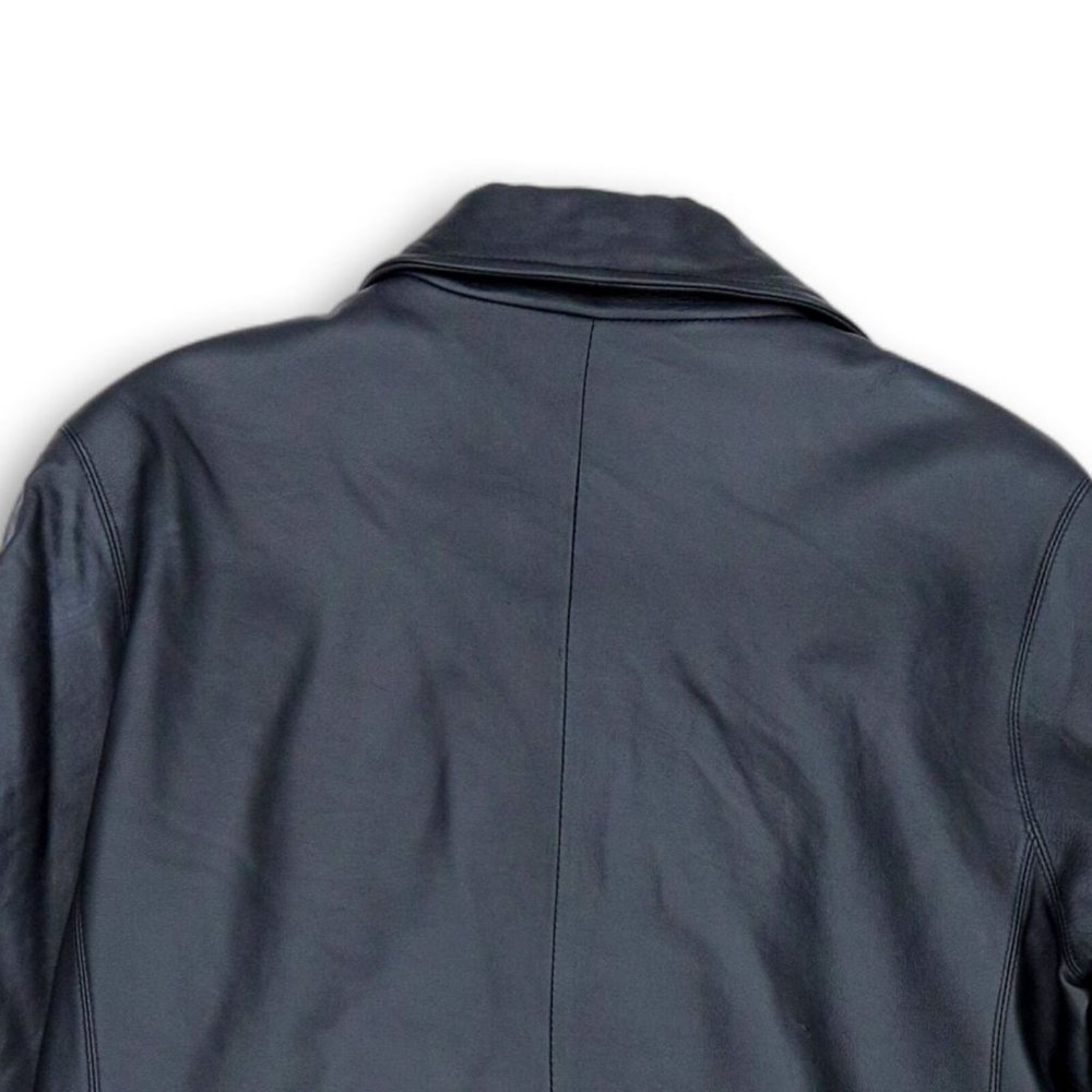 JLC NEW YORK BUTTERY SOFT LINED BUTTON FRONT LEATHER JACKET BLACK MP-EUC - Picture 8 of 8